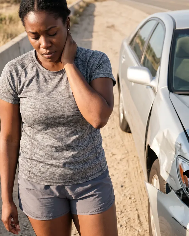 Physical therapist treating a patient recovering from a motor vehicle accident