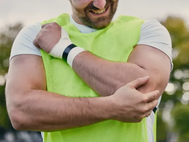 Physical therapist treating a patient's tendon inflammation